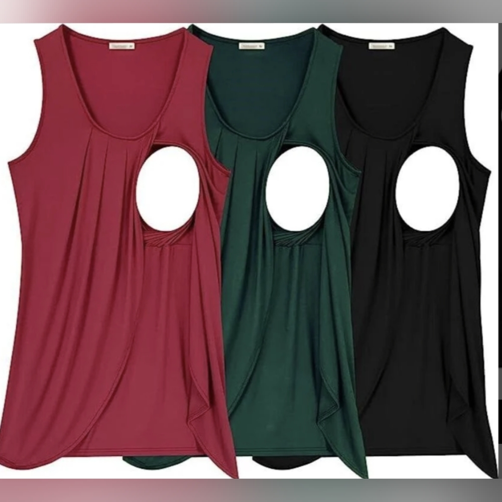 Maternity/nursing tank top set - size L BNWT